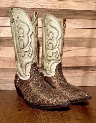 Botas de vaquero vintage de piel de serpiente Nocona Diamondback Foto 1 de 4
