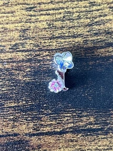 Gnoce Initial Letter Flower 'I' Charm Sterling Silver 925 - Picture 1 of 6