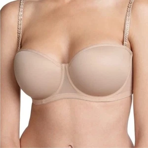 NWT Le Mystere Soiree Strapless Bra in Natural Sz 38D Nude Convertible - Picture 1 of 8