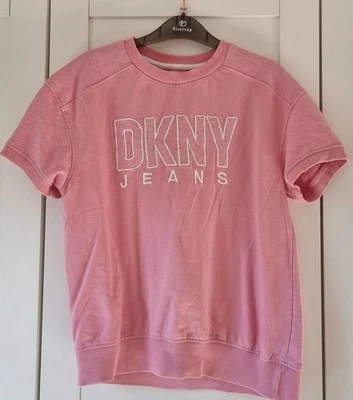 Pink DKNY sweatshirt style t-shirt 10-11yrs - Image 1 of 3