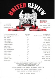 Teamsheet - Manchester United Youth v Wrexham Youth 1994/5 (28 Nov) FAYC - Picture 1 of 1