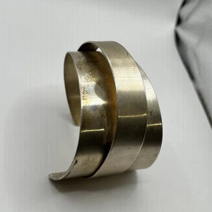 Handmade Allure Large Sterling Silver Modern Signed Cuff Bracelet #8 - Picture 1 of 12