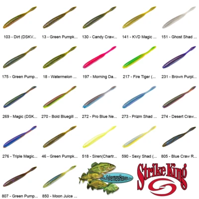 Strike King Dream Drop Shot MAGNUM 5 Inch (DSKVD5) Pick Any 22 Color Baits - Image 1 of 4
