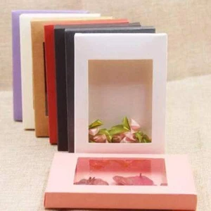 Coloured Gift Boxes with Display Window - Christmas Kraft Box - 6 Colours - Picture 1 of 22