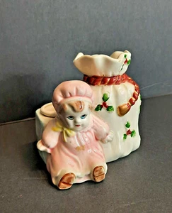FFitz And floyd Christmas Candle Holder And Vase Doll W/Xmas Bag VTG - Picture 1 of 5