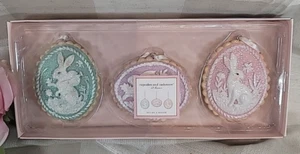 Cupcakes & Cashmere ~ 3 Ornaments Easter Bunny Pastel Cookie Shaped Victorian - Picture 1 of 7