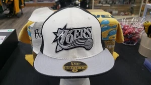 NWT NBA PHILADELPHIA 76ERS FITTED HAT CAP WHITE GRAY BLK NEW ERA 59FIFTY 5950 7 - Picture 1 of 5