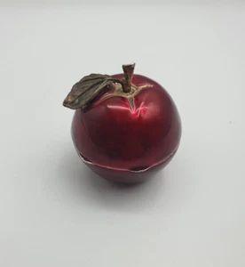 Vintage italienische Silber Emaille Schmuckschatulle, Apfelform - Bild 1 von 17