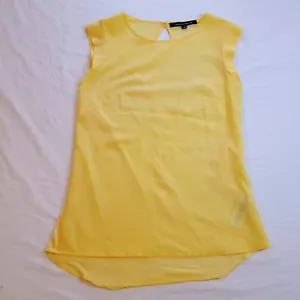 Vintage Womens Blouse T-Shirt Extra Small Yellow Top French Connection Size XS - Picture 1 of 9