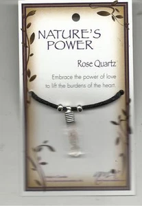 COLLAR COLGANTE NATURE'S POWER "ROSE QUARTZ" CON PROPIEDADES CURATIVAS DE CORDÓN NEGRO - Imagen 1 de 2