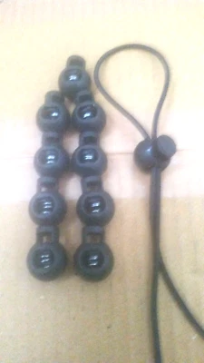 10 x Black Plastic Spring Loaded Cord Locks Toggle Stoppers Adjusters - Image 1 of 3
