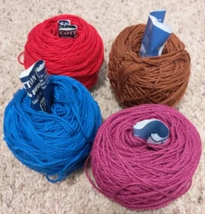 MERCERIZED COTTON YARN 2-TAHKI COTTON CLASSIC & 2-PLYMOUTH CLASSIC ESTATE YARN - Picture 1 of 6