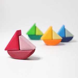 Grimm's Rolling Boats Wooden Blocks-Read Desc - Picture 1 of 4