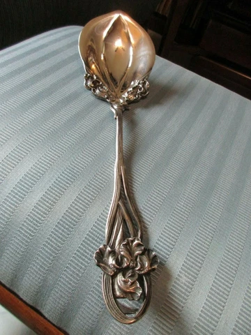 TOWLE IRIS Serving SPOON Open 10 3/4" ART NOUVEAU STERLING SILVER .925 Rare Cover