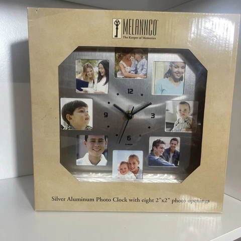 MELANNCO PHOTO DESK WALL MANTLE CLOCK NEW NIB. NEVER OPENED Cover