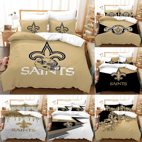 New Orleans Saints 3 Piece Duvet Cover Set Pillowcase Cotton Blend Bedding Set Cover