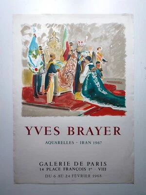 Yves Brayer Affiche Exposition 1968 Galerie De Paris Imprimerie Mourlot  - Photo 1/4