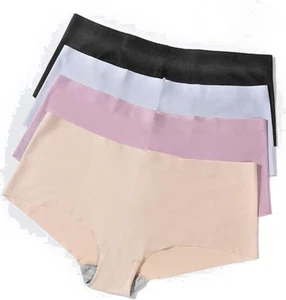 Set of 4 ladies' panties lasercut underwear black gray beige pink seamless & comfortable - Picture 1 of 4