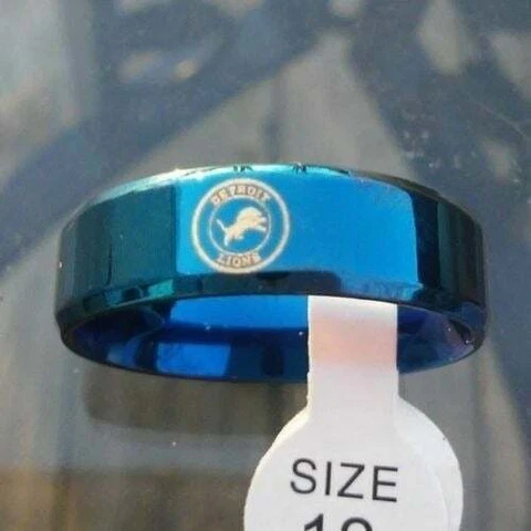 Detroit Lions Titanium Ring sizes 6-13, style #3 Cover