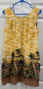 Vintage Island Dress Size XL Casual Y2K Hawaii Vacation Motorcycle Surfboard - Picture 1 of 7