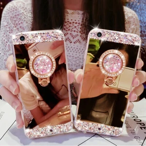 For Samsung Galaxy S21 S20 S10 S9 Note20 Bling Diamond Mirror Case with Ring - Picture 1 of 13