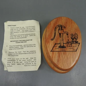 Magic Marble Towel Holder Wood Garden Water Pump Carolina Cane Co. Vintage - Picture 1 of 4