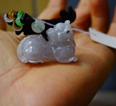 Colgante Pixiu Gris Jadeíta Grado A Natural Certificado Sin Tratar 1683 Foto 1 de 4