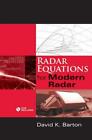 David K. Barton Radar Equations For Modern Radar (Relié)
