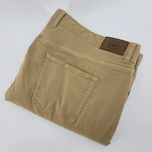 Chino Peter Millar Crown artigianale kaki marrone uomo 42x27 piatto davanti vestibilità classica - Foto 1 di 6