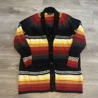 Cárdigan suéter de lana a rayas Pendleton Southwestern Serape para mujer SW  Foto 1 de 4