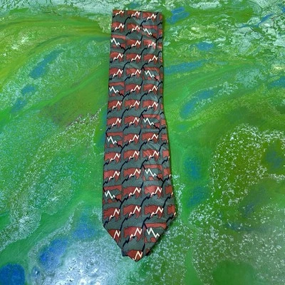 Corbata vintage Ralph Marlin Stockbroker II años 90 estilo RM Bulls Bears Wall Street Foto 1 de 4