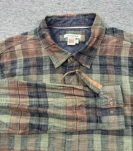 Carbon 2 Cobalt Shirt Mens Large Plaid Long Sleeve Button Up Outdoor NEW - Picture 1 of 9