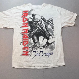 Iron Maiden The Trooper 2023 Graphic T Shirt White Rock Band Mens 2XL - Picture 1 of 9