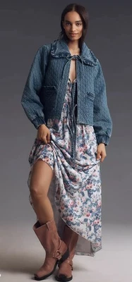 Chaqueta Denim Anthropologie Avec Les Filles Maura Pajarita Preppy Boho Mediana Nueva con Etiquetas Foto 1 de 4