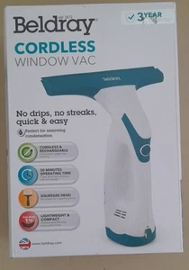 Beldray Cordless Window Vac Rechargeable Vacuum Cleaner Squeegee Blue 60ml 10W - Picture 1 of 2