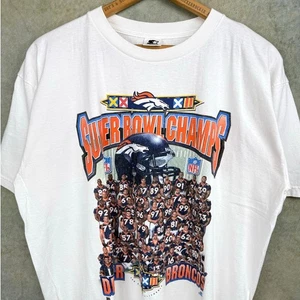 VTG 1998 Denver Broncos Super Bowl Champs Tee Starter Sz XL White Team XXXII - Picture 1 of 5