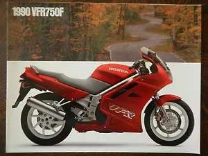 90 HONDA VFR750F VFR NOS OEM DEALER'S SALES SHEET BROCHURE 750F 750 F - Imagen 1 de 7