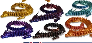 Dragón de Cristal Impreso en 3D Completo Articulado Sorpresa Dragones Juguete Inquieto Reino Unido - Imagen 1 de 20