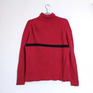 Ralph Lauren Polo Jeans Co Rot Rollkragen Pullover XL Vintage Baumwolle Flagge Logo - Bild 1 von 8