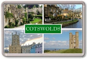 FRIDGE MAGNET - COTSWOLDS - Large - Gloucestershire TOURIST - Picture 1 of 1
