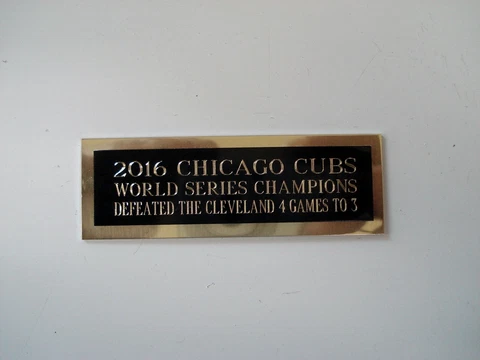 2016 Chicago Cubs Nameplate For A Signed Baseball Ball Cube Or Card Plaque 1 X 3 Cover