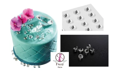 Essbare Diamanten transparent 20 St. Tortendeko Hochzeit Geburtstag Weihnachten - Bild 1 von 4