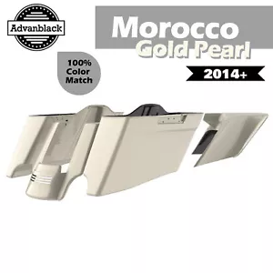 Perla de oro Marruecos se adapta a Harley 2014+ CVO alforjas estiradas cónicas extendidas - Imagen 1 de 19
