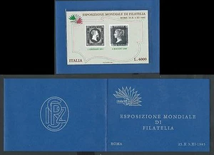 1985 ITALIA FOGLIETTO 4000 LIRE PENNY BLACK IN FOLDER ESPOSIZIONE 85 MNH ** - ED - Picture 1 of 1