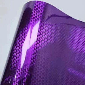 New High Glossy Purple Pattern Plated Carbon Fiber Films Car Wrap Vinyl Stickers - Picture 1 of 10