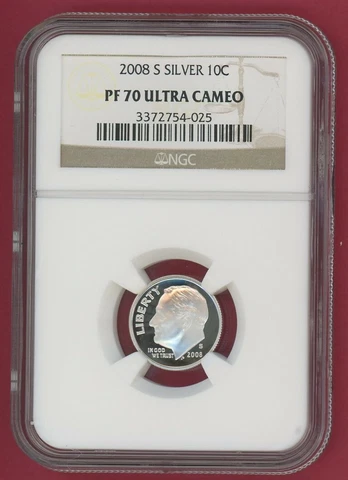 2008 S SILVER 10C DIME ROOSEVELT NGC PF 70 ULTRA CAMEO -025 Cover