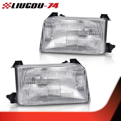Par de faros halógenos transparentes laterales izquierdo y derecho aptos para Ford F-150 1992-1996  Foto 1 de 4