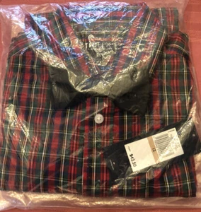 Boys Tommy Hilfiger Red Plaid Long Sleeve Button Down Dress Shirt With Bow NWT - Picture 1 of 6