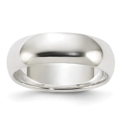 Sterling Silver 6mm Half-Round Band Ring - Image 1 of 4