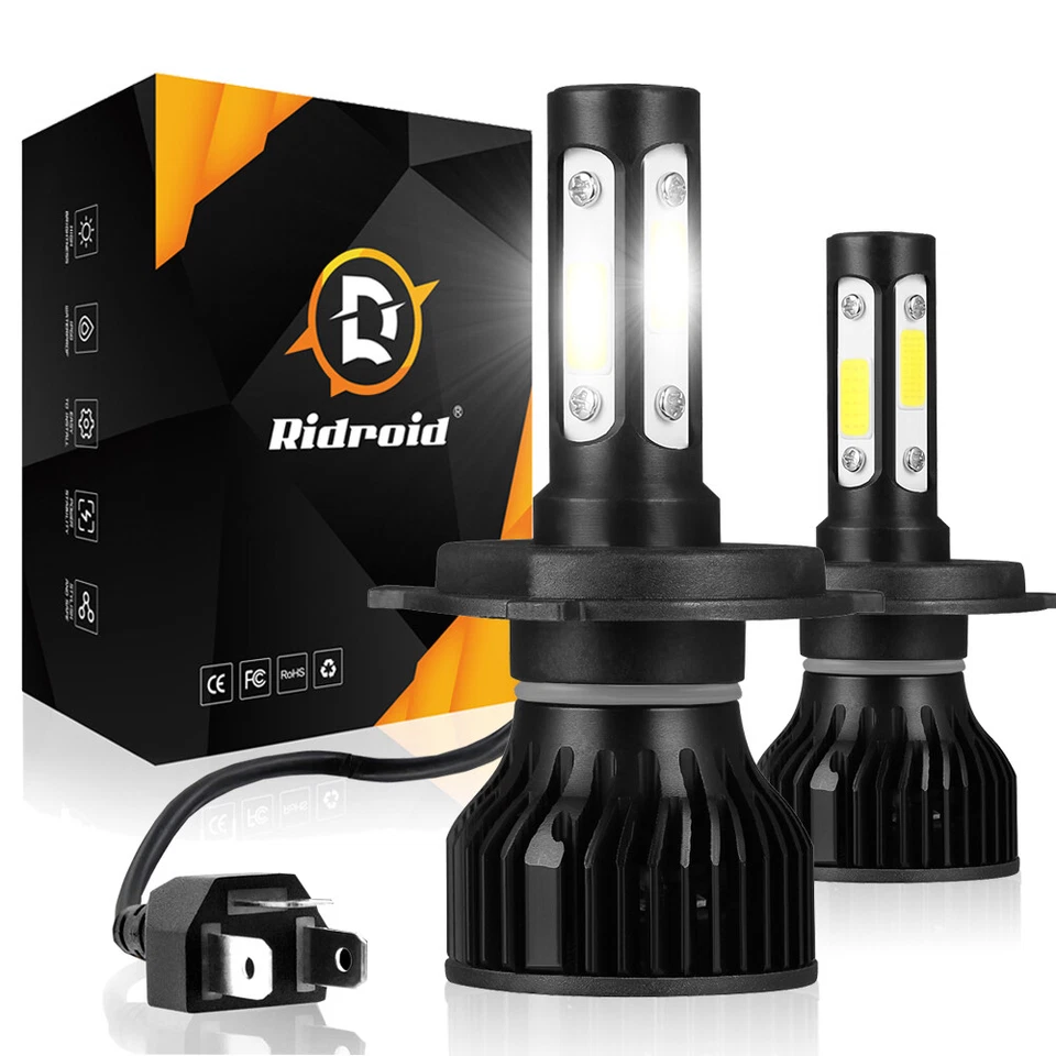 Kit de faros LED RIDROID 9003 H4 haz alto bajo 6000K bombillas blancas Foto 1 de 4